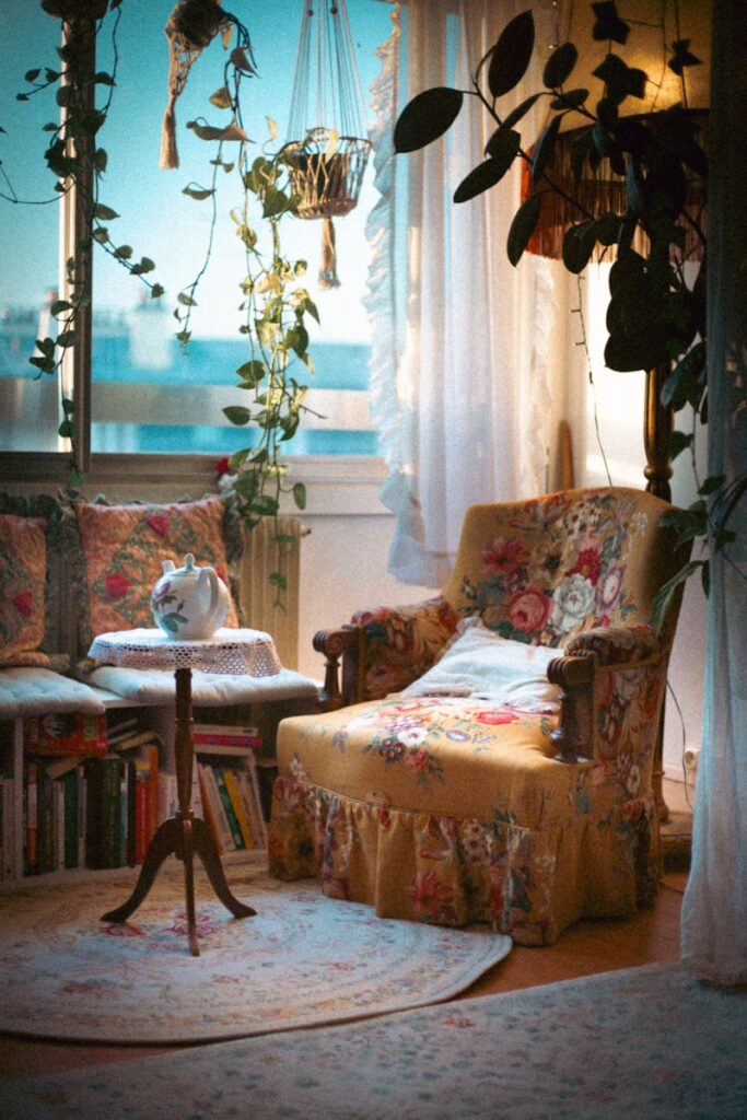 A living room filled with furniture and a window