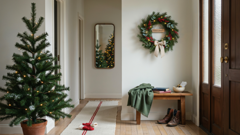 17 Stunning Christmas Entryway Decor Ideas to Make Your Home Feel Instantly Festive